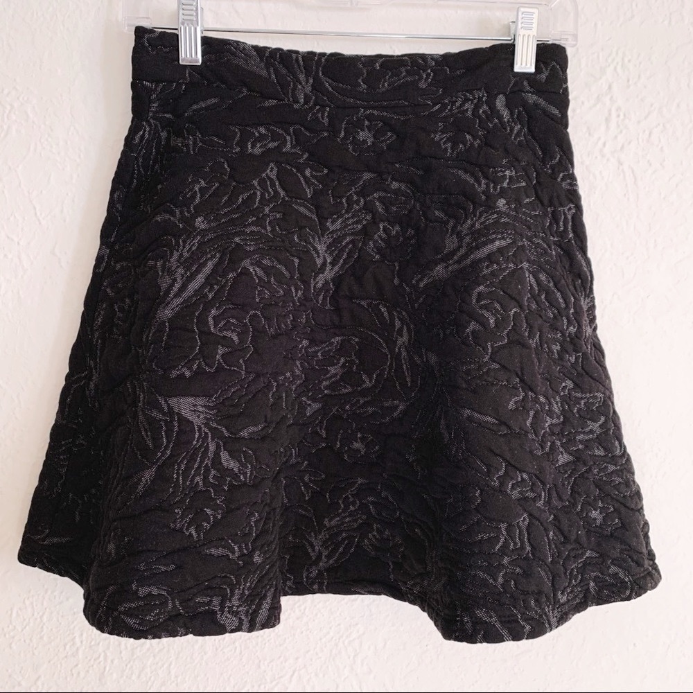 Zara Jacquard Floral Skater Skirt